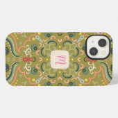 Monogramm Hellgrün und Bunt iPhone Hülle (Rückseite (Horizontal))