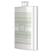 Monogramm hellgrüne Streifen Flachmann (Links)