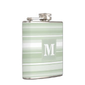 Monogramm hellgrüne Streifen Flachmann (Rechts)