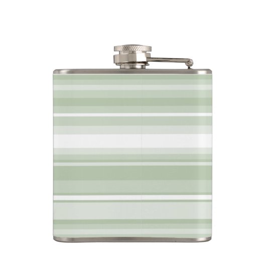 Monogramm hellgrüne Streifen Flachmann (Rückseite)