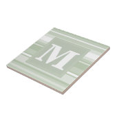 Monogramm hellgrüne Streifen Fliese (Seite)