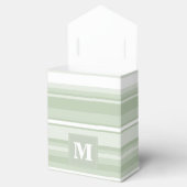Monogramm hellgrüne Streifen Geschenkschachtel (Geöffnet)