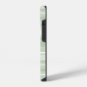 Monogramm hellgrüne Streifen iPhone Hülle (Linke Seite)