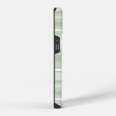 Monogramm hellgrüne Streifen iPhone Hülle (Rechte Seite)
