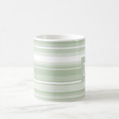 Monogramm hellgrüne Streifen Kaffeetasse (Mittel)