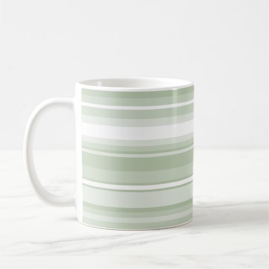 Monogramm hellgrüne Streifen Kaffeetasse (Links)