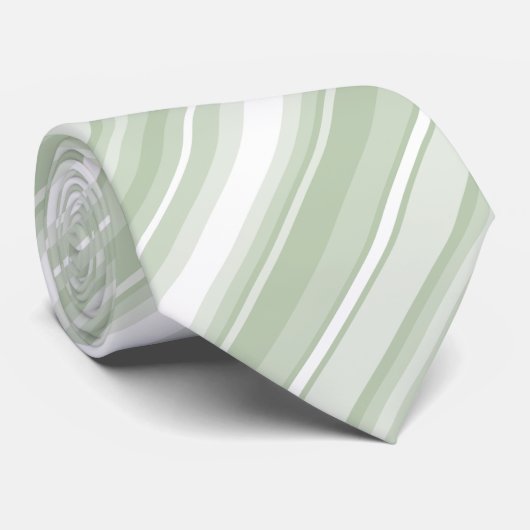 Monogramm hellgrüne Streifen Krawatte (Gerollt)