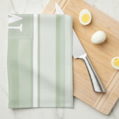 Monogramm hellgrüne Streifen Küchentuch (Viertel Falte)
