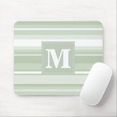 Monogramm hellgrüne Streifen Mousepad (Mit Mouse)