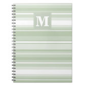 Monogramm hellgrüne Streifen Notizblock (Vorderseite)