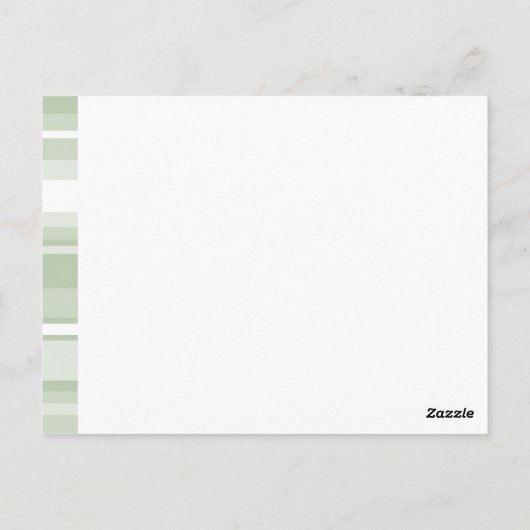 Monogramm hellgrüne Streifen Postkarte (Rückseite)