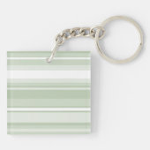 Monogramm hellgrüne Streifen Schlüsselanhänger (Rückseite)