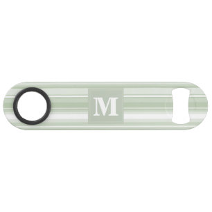 Monogramm hellgrüne Streifen Speedflaschenöffner