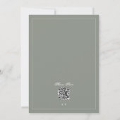 Monogramm Hellgrüner QR-Code Hochzeitswebsite Einladung (Rückseite)