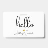 Monogramm Hello Name Ausweis (Rückseite)