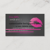 Monogramm, hellrosa Lippen Visitenkarte (Rückseite)