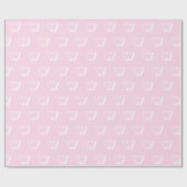 Monogramm hellrosa, weißes, individuelles Anfangsm Geschenkpapier (Flach)