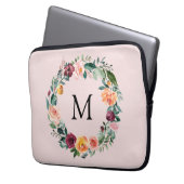 Monogramm Herbst Blume Herbstliche Rose Blumendruc Laptopschutzhülle (Vorderseite Links)