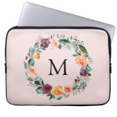 Monogramm Herbst Blume Herbstliche Rose Blumendruc Laptopschutzhülle (Vorderseite)