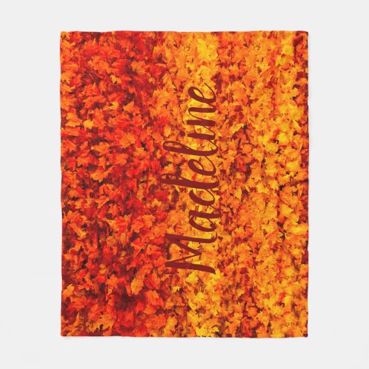 Monogramm Herbst-Herbstlaube Fleecedecke (Vorderseite)