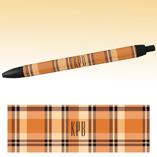 Monogramm Herbst Moderne Karierte Tinte Kugelschreiber