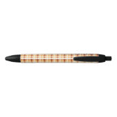 Monogramm | Herbst-Plaid-Muster Tinte Kugelschreiber (Rückseite)