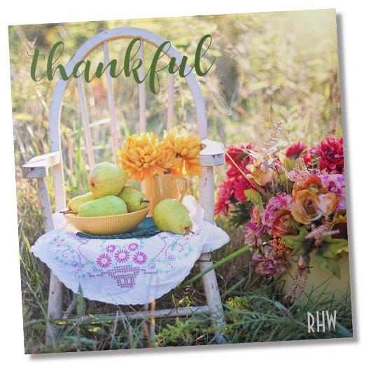 Monogramm, Herbst-Wildblumen Keramikfliese