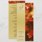 Monogramm Herbstblatt Hochzeitsprogramm-Einladung Programm (Vorne/Hinten)