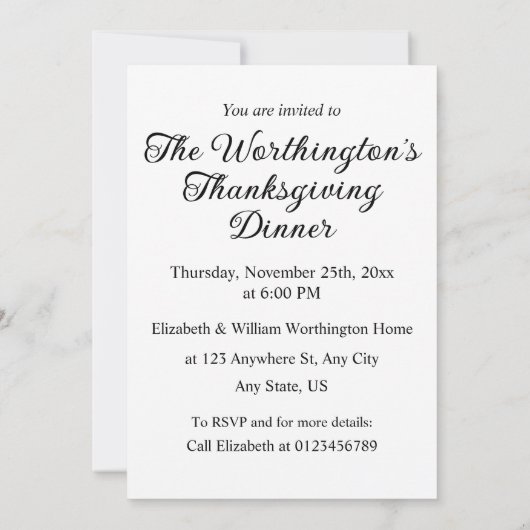 Monogramm Herbstblätter und Blumen Aquarell Einladung (Rückseite)