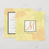 Monogramm Herbstdusche Einladung (Vorne/Hinten)