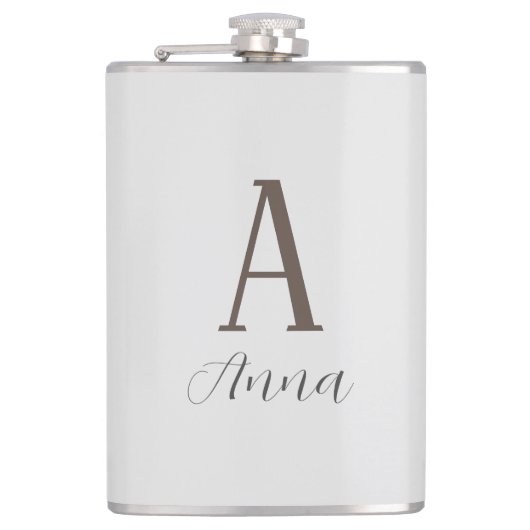 Monogramm-Herbstflasche Flachmann (Vorderseite)