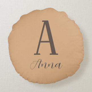 Monogramm Herbstflasche Rundes Kissen