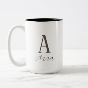 Monogramm Herbstflasche Zwei-Tone-Kaffeemaschine T Zweifarbige Tasse