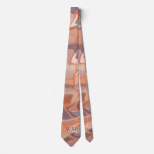 Monogramm Herbstgewebe Terracotta plum Krawatte