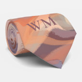 Monogramm Herbstgewebe Terracotta plum Krawatte (Gerollt)