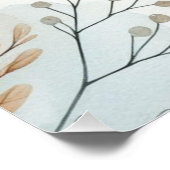 Monogramm Herbstlaub Aquarellfarbe Poster (Ecke)