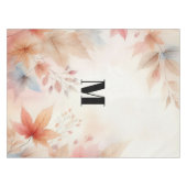 Monogramm Herbstlaub Aquarellfarbe Tischdecke (Vorderseite (Horizontal))