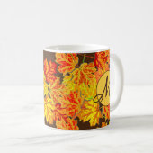 Monogramm-Herbstlaub-Kaffeetasse Kaffeetasse (VorderseiteRechts)