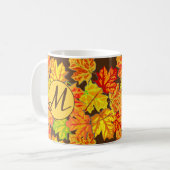 Monogramm-Herbstlaub-Kaffeetasse Kaffeetasse (Vorderseite Links)