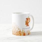 Monogramm-Herbstlaube Anfangsbuchstaben P Kaffeetasse (VorderseiteRechts)