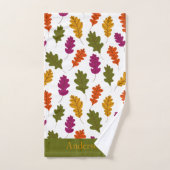 Monogramm Herbstleaves Herbstfarben gelb Badhandtuch Set (Handtuch)
