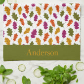 Monogramm Herbstleaves Herbstfarben gelb Geschirrtuch (Gefaltet)