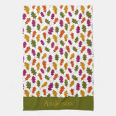 Monogramm Herbstleaves Herbstfarben gelb Geschirrtuch (Vertikal)