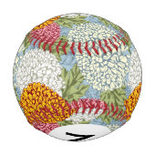 Monogramm Hervorragendes Muster mit Chrysanthemen Baseball (Rückseite)