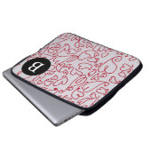 Monogramm Herz Laptopschutzhülle (Vorne Knopf)