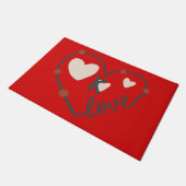 Monogramm-Herz-Liebe Fußmatte (Schrägansicht)