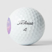 Monogramm Herz mit Lila Rosa Verlauf Golfball (Logo)