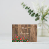 Monogramm Herz mit Wildblumen - Empfang Begleitkarte (Stehend Vorderseite)