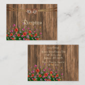 Monogramm Herz mit Wildblumen - Empfang Begleitkarte (Vorne/Hinten)