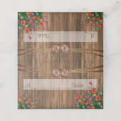 Monogramm Herz mit Wildblumen | PLATZKARTEN (Außenseite Aufgefaltet)